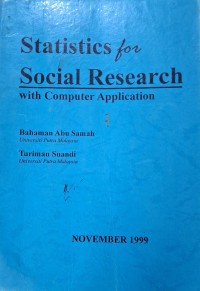 Image of Statistics for Social Research  with Computer Application